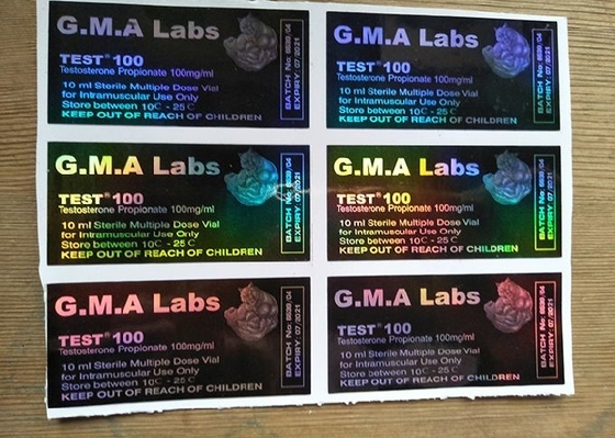 까만 GMA 실험실 약 병 상표 데카 시험 E 300 레이저 작은 유리병 스티커