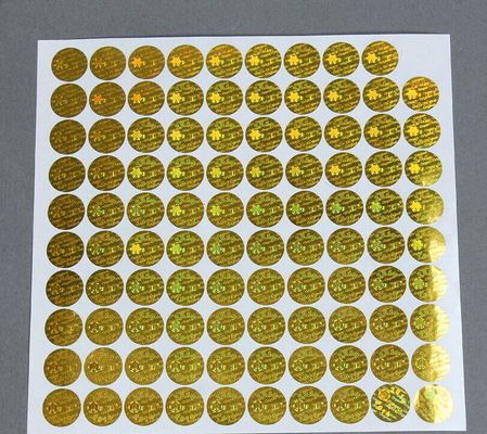 반대로 금 - 가짜 모양을 가진 안전 홀로그램 스티커에 의하여 주문을 받아서 만들어지는 크기