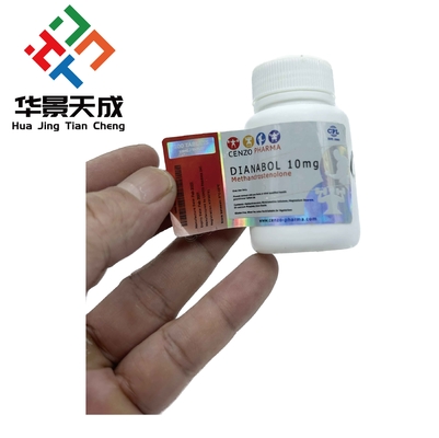메탄드로스텐돌론 10mg 100 태블릿 홀로그램 맞춤형 알약 병 라벨