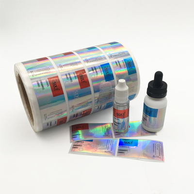 약국 유리 병 라벨을 위한 강한 접착성 10ml 병 라벨 PET 레이저 필름