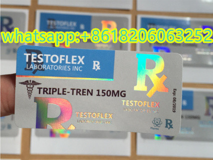 테스트 E 라벨 아나볼리 스테로이드 액체 주입 10ml 병 라벨 정면 날카로운 반창고