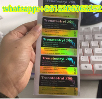 테스트 E 라벨 아나볼리 스테로이드 액체 주입 10ml 병 라벨 정면 날카로운 반창고