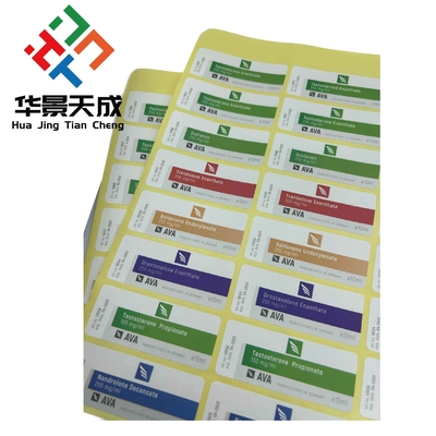 10ml Nan Decanoate 병에 눈길을 끄는 셔프 퀘어 PET 홀로그램 빛나는 라벨