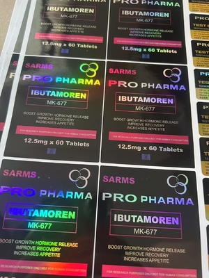 MK600 구강 60 태블릿 표지 알루미늄 지프 잠금 가방을위한 홀로그램 재료 U