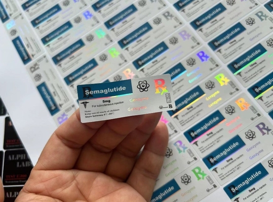 티르제파티드 60mg 2ml 유리 병 라벨 PET 홀로그램 레이저 재료