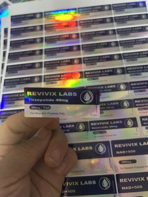 티르제파타이드 10mg 펩타이드 바이알 라벨 (제약 포장용)