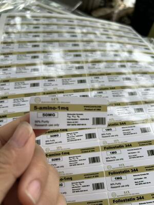 5-아미노-1mq 50mg PVC 재료 3ML 펩타이드 수송물 접시 라벨 라벨