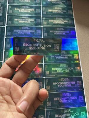 재구성 용액 제약 유리 바이알 라벨 10ml 바이알 라벨