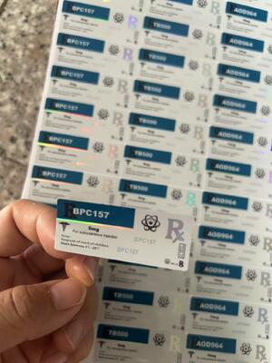 Aod964 10mg 펩타이드 바이알 라벨 PET 레이저 재료 2ml 바이알 라벨