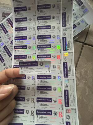 Aod964 10mg 펩타이드 바이알 라벨 PET 레이저 재료 2ml 바이알 라벨