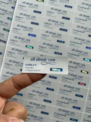 GHK-CU 5MG 바이알 라벨 레이저 소재 반짝이 효과