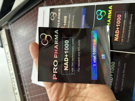 3개의 펩타이드 병에 대한 10mg 봉지 라벨