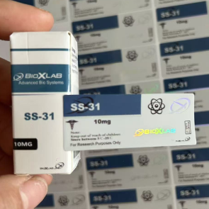 SS-31 10mg 펩타이드 투여 용 용기의 표지판 및 1개의 투여 용기를 담는 상자