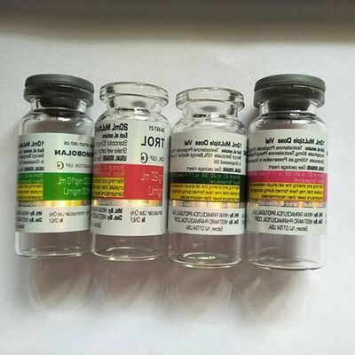 상자가 있는 Primobolan Methenolone Enanthate 약병 유리 약병 레이저 라벨