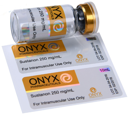 무료 디자인 맞춤형 보디빌딩 SUS 250 주사용 아나볼릭 수송품 접시 라벨 박스 UV 화려한 PVC PP 홀로그램 접착 스티커