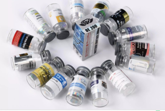 광택 / 매트 마무리 다중 복용량 10ml 플라스크 라벨 퀘어 샤프 나노 드롤론 디카노이트 유리 용기