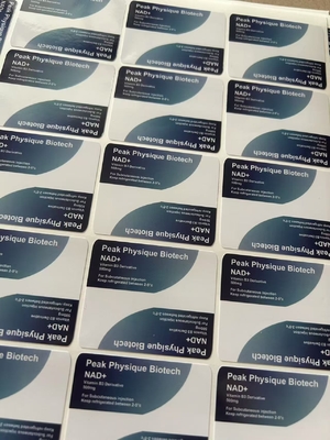 NAD+500 및 NAD+250 10ml 플라스크 라벨 주사용 유리 플라스크 라벨