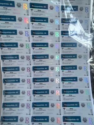 티르제파타이드 40mg 펩타이드 유리 바이알 라벨 (맞춤형 디자인)