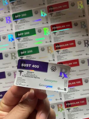 레이저 PET 반짝이는 홀로그램 효과와 함께 Sust 400 10ml 병 라벨