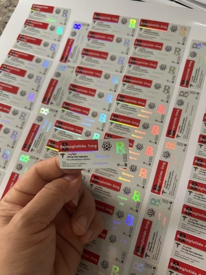 세마글루타이드 1mg 소형 바이알 라벨 5x2cm 홀로그램 레이저 효과 2ml 3ml 바이알 라벨