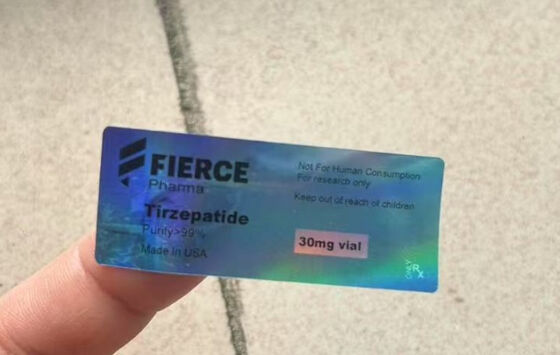 Tirzepatide 30mg SMALL GLASS VVIAL LABELS WITH  Waterproof LAER PET