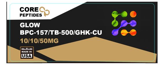 Glow BPC157 TB500 GHK CU 혼합 펩타이드 바이알 라벨
