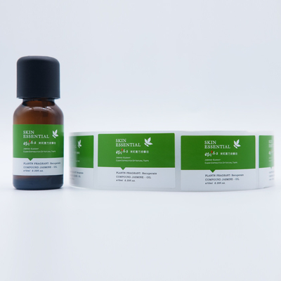 백색 PVC 10ml 작은 유리병 Pantone 접착성 스티커 상표