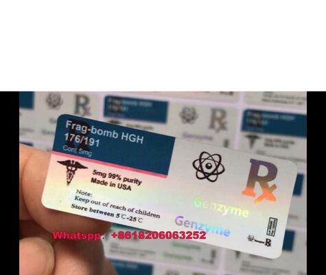 Somatropin HG 176-191 2mlx10 레이블이 있는 유리 바이알