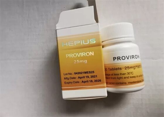 낮은 적혈구 수 Mesterolone Proviron 25mg 정제 작은 유리병 보디 빌딩 상표 및 상자