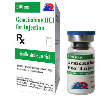 Singel 사용을 위한 Gencitabine HCL 200mg 주입 10ml 작은 유리병 상표